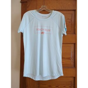 Altered Latitudes Ladies XL Beach Bum Sun Shirt Short Sleeve Rash Guard Blue